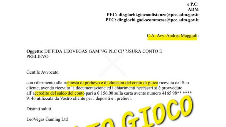 Conto Gioco Sbloccato e Prelievo: Vittoria per il nostro cliente!